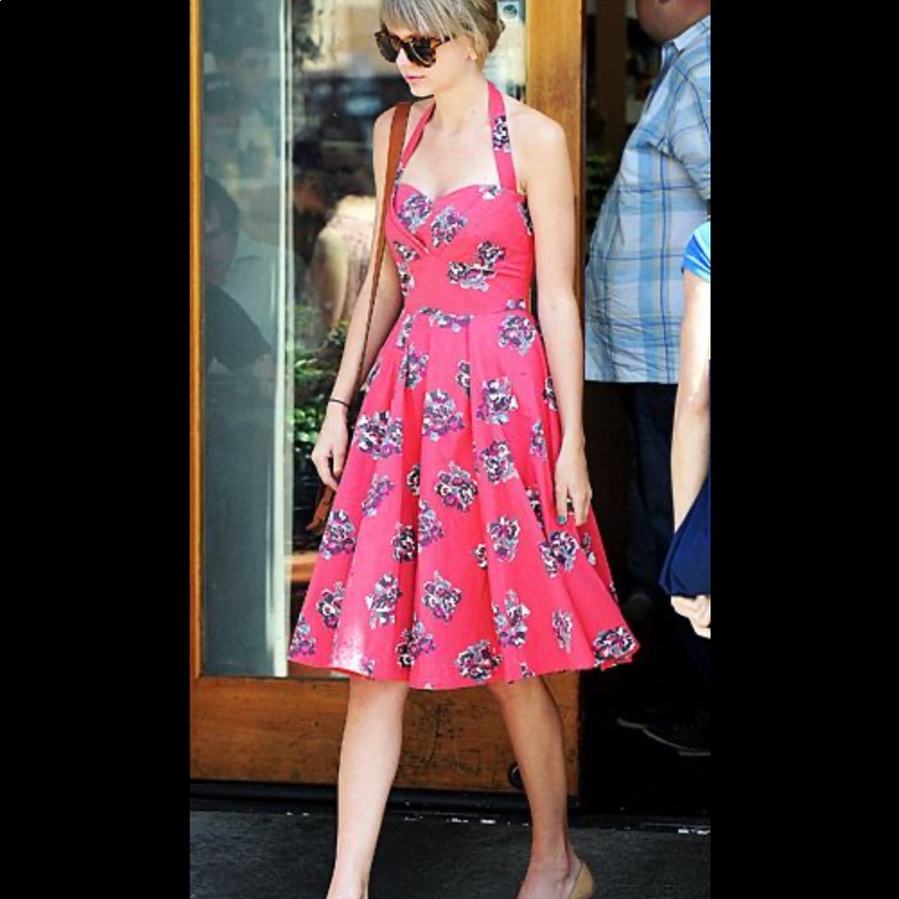 ANTHROPOLOGIE Girls From Savoy “Akebono”Pink Floral Swing Dress